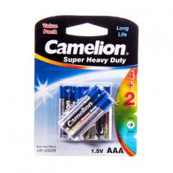 باتری نیم قلمی AAA کملیون 6 عددی