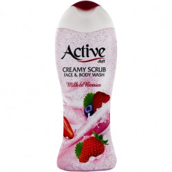 شامپو صورت و بدن کرمی اسکراب Milk & Berries اکتیو 400 گرمی