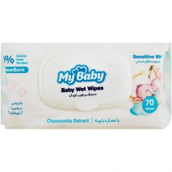 دستمال مرطوب کودک پوست حساس مای بیبی 70 عددی
