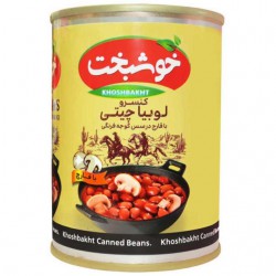 کنسرو لوبیا چیتی با قارچ خوشبخت 380 گرمی