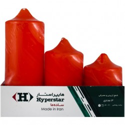 شمع قطر 6 قرمز هایپراستار 3 عددی