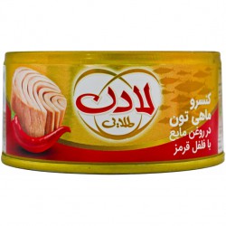 کنسرو ماهی تون با فلفل قرمز در روغن لادن طلایی 180 گرمی
