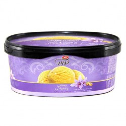 بستنی زعفرانی با پسته وخامه کاله (650 گرمی)