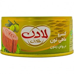 کنسرو ماهی تون در روغن زیتون لادن طلایی 180 گرمی